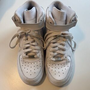 Kids Nike AF1 White High-Top Sneakers